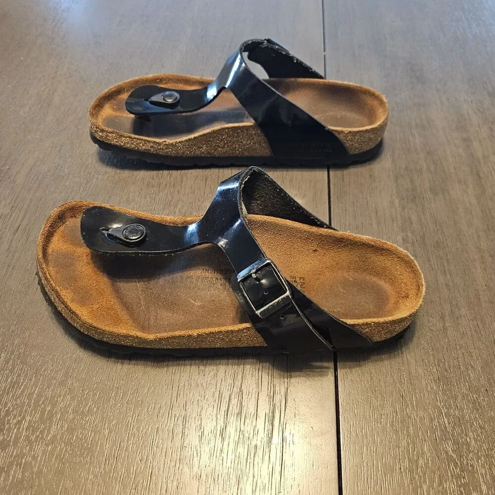 Birkenstock Gizeh Women's Sandal Thong Black Size 37 US 6 Regular Width - Picture 3 of 9